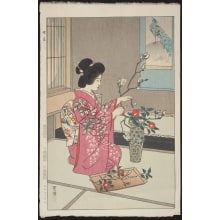 Estampe japonaise "Ikebana" par Kasamatsu Shiro, 笠松紫浪 (Kasamatsu Shiro)