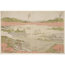 Japanese Print "Yabase No Kihan Ni Awazu No Seiran" by Kitao Masayoshi, 北尾政美 (Kitao MASAYOSHI)