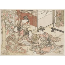 Japanese Print "Four Young Women Of Shin Kana-Ya" by Kitao Shigemasa, 北尾重政 (Kitao Shigemasa 北尾 重政, Katsukawa Shunshō 勝川 春章)