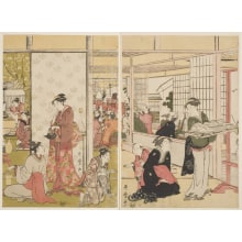 Japanese Print "Celebrating Ebisuko" by Kitagawa Utamaro, 喜多川歌麿 (Kitagawa Utamaro I 喜多川 歌麿)