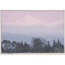 Japanese Print "Hayaharu Azumino; Azumino in Early Spring" by Yoshida Toshi, 吉田遠志 (Toshi Yoshida)