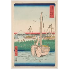 Japanese Print "The Sea at Tsukuda in the Eastern Capital (Tōto Tsukuda oki)" by Utagawa Hiroshige, 歌川広重 (Utagawa Hiroshige I 歌川 広重)