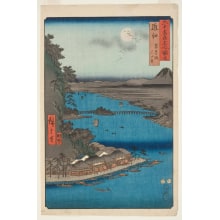 Estampe japonaise "Omi Province: Lake Biwa and the Ishiyama Temple" par Utagawa Hiroshige, 歌川広重 (Utagawa Hiroshige I 歌川 広重)