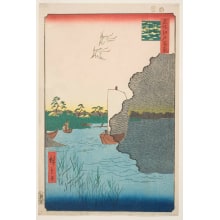 Estampe japonaise "Scattered Pines, Tone River (Tonegawa Barabara-matsu)" par Utagawa Hiroshige, 歌川広重 (Utagawa Hiroshige I 歌川 広重)