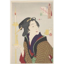Estampe japonaise "Thirsty: The Appearance of a Street-Geisha, A Bar Worker, in the Ansei Era" par Tsukioka Yoshitoshi, 月岡芳年 (Tsukioka Yoshitoshi 月岡 芳年)