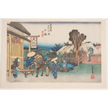 Estampe japonaise "Totsuka: Moto Machi Betsudo" par Utagawa Hiroshige, 歌川広重 (Utagawa Hiroshige I 歌川 広重)