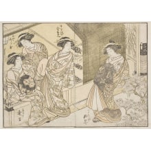 Japanese Print "Four Young "Green-House Beauties."" by Kitao Shigemasa, 北尾重政 (Kitao Shigemasa 北尾 重政, Katsukawa Shunshō 勝川 春章)