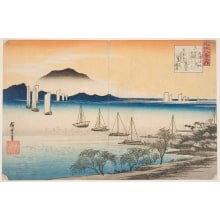 Utagawa Hiroshige, 歌川広重 (Utagawa Hiroshige I 歌川 広重)创作的日本版画《Yabase No Kihan》