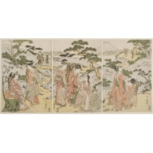 Estampe japonaise "Parody of the Legend of Mount Ōe" par Kitagawa Utamaro, 喜多川歌麿 (Kitagawa Utamaro I 喜多川 歌麿)
