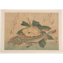Japanese Print "Gurnards, Flatfish, and Bamboo Grass" by Utagawa Hiroshige, 歌川広重 (Utagawa Hiroshige I 歌川 広重)