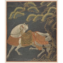 Totoya Hokkei, 魚屋北渓 (Totoya Hokkei)による浮世絵「A Saddle Horse Tied To A Pine Tree」