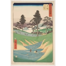 Estampe japonaise "Totsuka: Fuji Seen from the Mountain Road" par Utagawa Hiroshige, 歌川広重 (Utagawa Hiroshige I 歌川 広重)