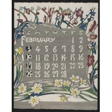 Estampe japonaise "February, 1974 – Plum Blossoms and Narcissus" par Takeshi Nishijima