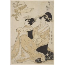 Estampe japonaise "Yosooi of Matsuba-ya" par Kitagawa Utamaro, 喜多川歌麿 (Kitagawa Utamaro I 喜多川 歌麿)