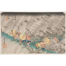 Utagawa Hiroshige, 歌川広重 (Utagawa Hiroshige I 歌川 広重)による浮世絵「Shōno: Driving Rain (Shōno, hakuu)」