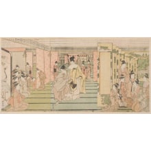 Estampe japonaise "A New Year's Day Gathering" par Eishosai Choki, 長喜 (Eishosai Choki)