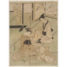 Estampe japonaise "The Flower that Opens in Sake" par Torii Kiyotsune, 鳥居清経 (Torii Kiyotsune)