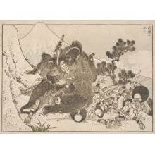 Kobayashi Eitaku, 小林永濯 (Kobayashi Eitaku, Katsushika Hokusai 葛飾 北斎)创作的日本版画《Fuji of the Warrior (Buhen no Fuji)》