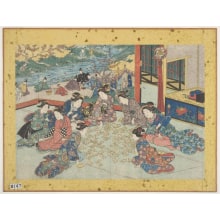 Unknown, 無款 (Utagawa School 歌川派)创作的日本版画《Pastimes of Men and Women》