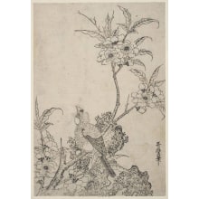 Estampe japonaise "Kaido Ni Suzume" par Kitagawa Utamaro, 喜多川歌麿 (Kitagawa Utamaro I 喜多川 歌麿)