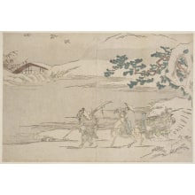 Estampe japonaise "The Winter Journey of Gentoku" par Kitagawa Utamaro, 喜多川歌麿 (Kitagawa Utamaro I 喜多川 歌麿)
