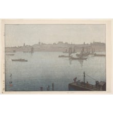 Japanese Print "Sumida River-Mist" by Yoshida Hiroshi, 吉田博 (Hiroshi Yoshida)