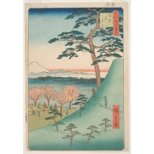 Utagawa Hiroshige, 歌川広重 (Utagawa Hiroshige I 歌川 広重)による浮世絵「The Original Fuji in Meguro (Meguro Moto-Fuji)」