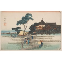 Utagawa Hiroshige, 歌川広重 (Utagawa Hiroshige I 歌川 広重)による浮世絵「The Sazaido, the Main Building of the Shrine of the Five Hundred Rakan」