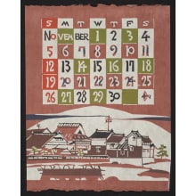 Estampe japonaise "November - Calendar 1972" par Takeshi Nishijima