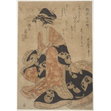 Estampe japonaise "The Oiran Shinohara Of Tsuta-Ta" par Kitagawa Utamaro, 喜多川歌麿 (Kitagawa Utamaro I 喜多川 歌麿)