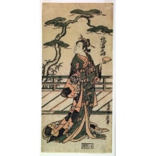 Torii Kiyohiro, 鳥居清廣 (Torii Kiyohiro 鳥居 清広)创作的日本版画《The Actor Arashi Tominosuke I in an Unidentified Role as a Courtesan》