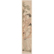Estampe japonaise "Retrieving The Shuttlecock" par Utagawa Toyokuni I, 歌川豊国 (Utagawa Toyokuni I 歌川 豊国)