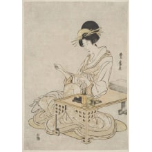Estampe japonaise "Woman Poet" par Utagawa Toyohiro, 歌川豊広 (Utagawa Toyohiro 歌川 豊広)