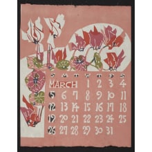 Estampe japonaise "March, 1972 – Cyclamen" par Takeshi Nishijima