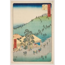 Estampe japonaise "No. 34, Futakawa: The Rest House of Surugababa (Futakawa, Sarugababa tateba)" par Utagawa Hiroshige, 歌川広重 (Utagawa Hiroshige I 歌川 広重)