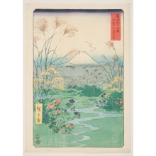 Japanese Print "Ōtsuki Plain in Kai Province (Kai Ōtsuki no hara)" by Utagawa Hiroshige, 歌川広重 (Utagawa Hiroshige I 歌川 広重)