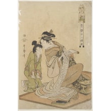 Kitagawa Utamaro, 喜多川歌麿 (Kitagawa Utamaro I 喜多川 歌麿)による浮世絵「Inu No Toki」
