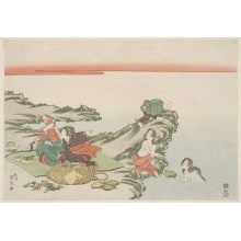 Japanese Print "On The Rocks By The Sea At Ise" by Utagawa Kunitora, 歌川国虎 (Utagawa Kunitora 歌川 国虎)