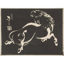 Japanese Print "A Horse Galloping" by Katsushika Taito II