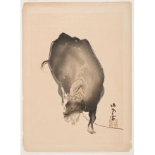 Japanischer Druck "Ox" von Takeuchi Seiho