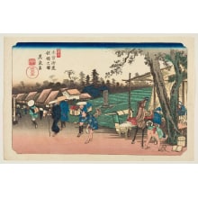 Estampe japonaise "Itabashi Post Station" par Keisai Eisen, 渓斉英泉 (Keisai Eisen 渓斉 英泉)