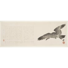 Estampe japonaise "Haikai Surimono with Design of Crow and Haikai Verses" par Shibata Zeshin, 柴田是眞 (Shibata, Zeshin)