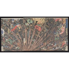 Estampe japonaise "Masakiyo's Difficult Battle from the Taiheiki" par Tsukioka Yoshitoshi, 月岡芳年 (Tsukioka Yoshitoshi 月岡 芳年)