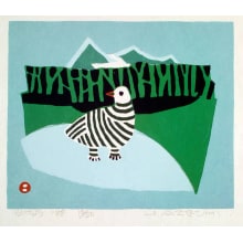 Japanese Print "Rock Ptarmigan (rai-cho)" by Azechi Umetaro (Umetaro Azechi)