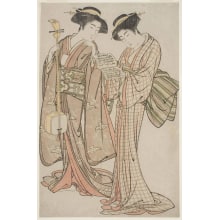Japanese Print "Two Geisha" by Kitao Shigemasa, 北尾重政 (Kitao Shigemasa 北尾 重政)