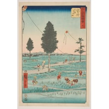 Utagawa Hiroshige, 歌川広重 (Utagawa Hiroshige I 歌川 広重)による浮世絵「No. 28, Fukuroi: Famous Tōtōmi Kites (Fukuroi, meibutsu Enshū tako)」