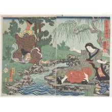 Estampe japonaise "Kume, a Japanese "Sennin"" par Utagawa Kuniyoshi, 歌川国芳 (Utagawa Kuniyoshi 歌川 国芳)