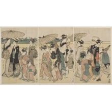 Kitagawa Utamaro, 喜多川歌麿 (Kitagawa Utamaro I 喜多川 歌麿)による浮世絵「Procession of Women and Children」