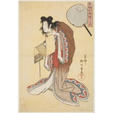 Yanagawa Shigenobu, 柳川重信 (Shigenobu Yanagawa)による浮世絵「Manju-Dayu Of Naka Ogi-Ya」
