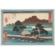 Utagawa Hiroshige, 歌川広重 (Utagawa Hiroshige I 歌川 広重)による浮世絵「Futagawa Post Station」